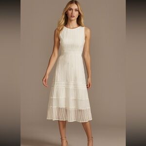NWT Taylor Ivory Sleeveless Midi Dress